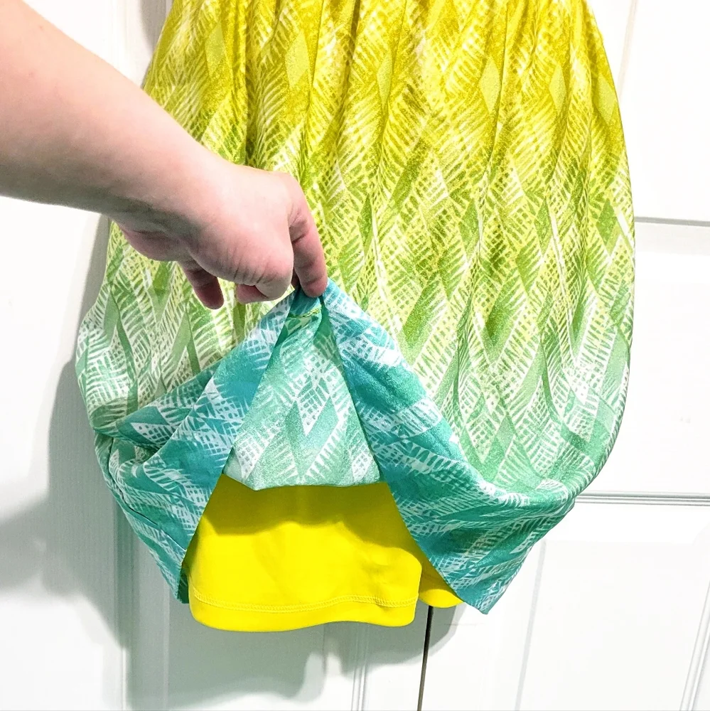GUESS Dress Yellow Embellished Turquoise Ombre - Picture 5 of 8